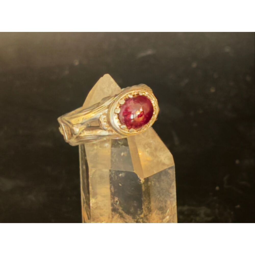 Mens Ruby and Sterling Silver Ring, Size 9.5, NEW, Artisan, 4.6 carat ruby